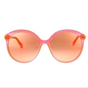 NWT GUCCI Sunglasses Round Neon Red and Orange
